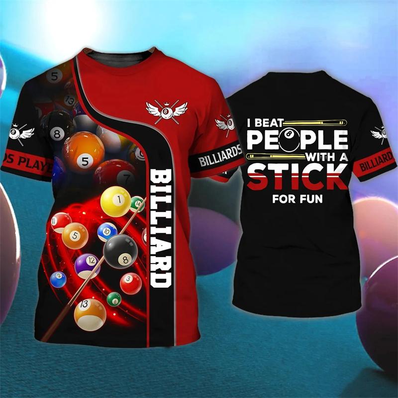 Модная футболка с принтом «Бильярд» 3D для мужчин, футболки для фитнеса и спортзала, женская одежда, уличная одежда, мешковатые футболки унисекс, топы