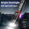 Перезаряжаемый светодиодный фонарик с зумом, фонарь с ЖК-дисплеем, 6 режимов, мощный фонарик, фонарь для рыбалки и кемпинга, дальнобойные портативные аксессуары