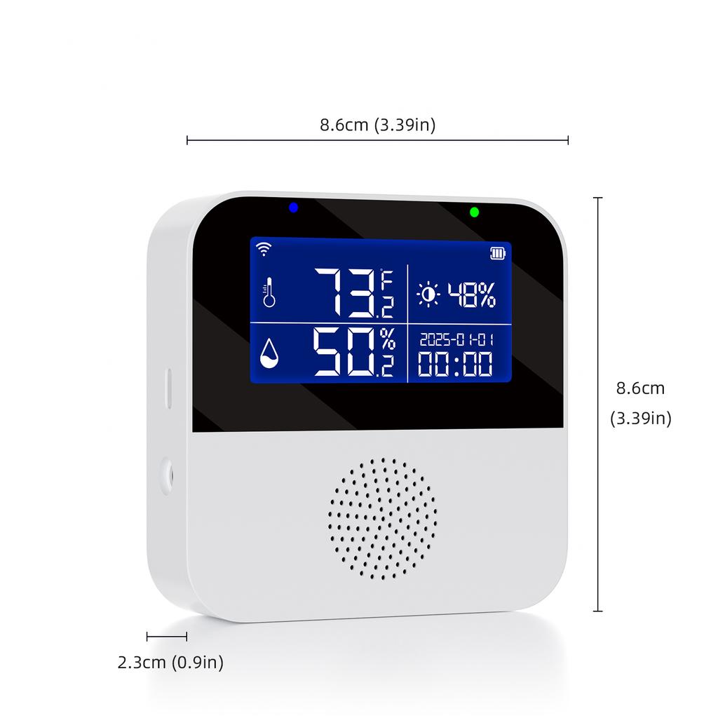 Haozee Tuya Smart WIFI Temperature and Humidity Sensor with Backlight LCD Display Indoor Thermometer Hygrometer Meter