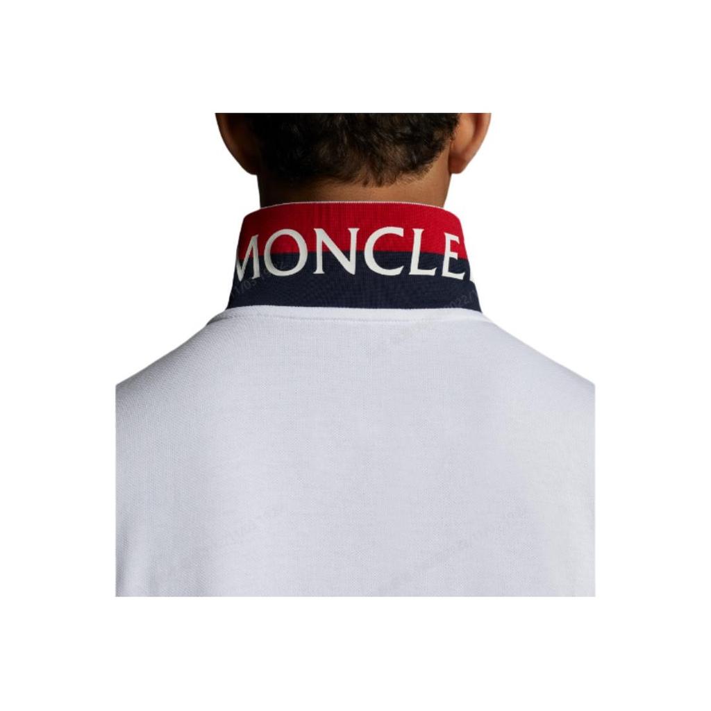 Moncler FW22 Color Logo Patch Short Sleeve Polo Shirt Men tops White H20918A7051084556001