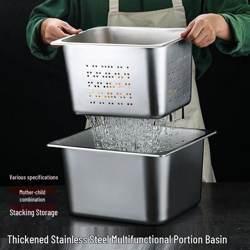 Stainless Steel Perforated Drain & Serving Pan