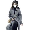 2025 Autumn/Winter Women's Gray Wool Coat - Petite Korean Hepburn Style