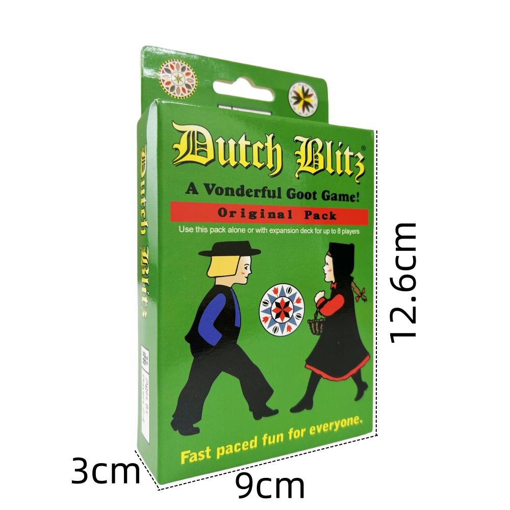 Dutch Blitz Оригинальная быстрая карточная игра, состоящая из 160 карт. Быстрая и простая в освоении. Отличная семейная игра. Веселье для всех. Для двоих.