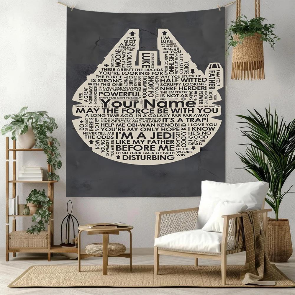 Star Wars Customize Text Tapestry Multi-purpose Tapestry Ultra-Soft Suitable for Dorm Room Four Seasons Decor Housewarming Gift