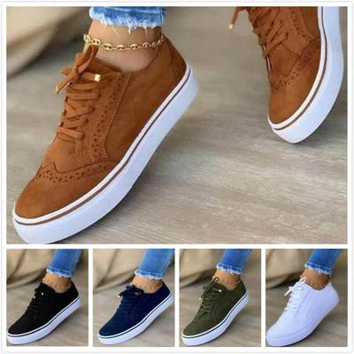 Женские модные замшевые кожаные туфли с круглым носком на шнуровке, повседневные туфли на плоской подошве