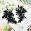 Black Mesh Embroidery Flower Bead Sequin Flower Clothing Dress Wedding Bag Decoration Flower Cloth Sticker Accessories