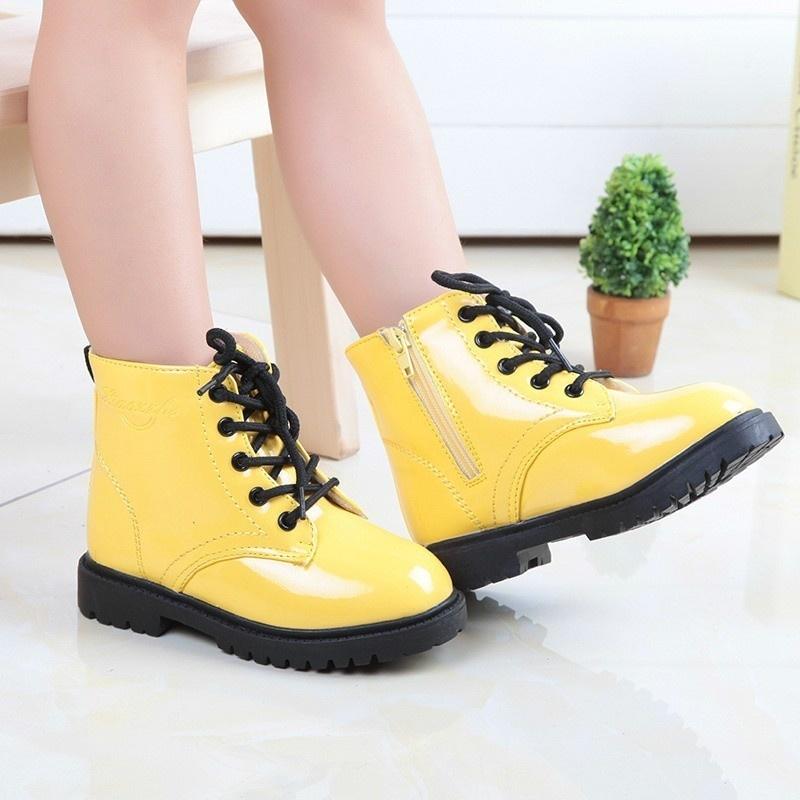 2024 новые модные ботинки, зимняя детская обувь, непромокаемые ботинки martin из искусственной кожи, детские зимние сапоги