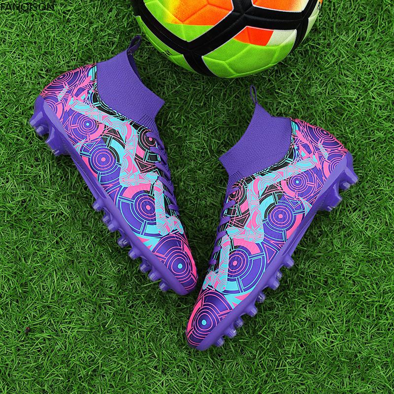 Футбольные бутсы унисекс с длинными ногтями, тренировочные граффити, искусственный капитан, спортивные тренировочные бутсы для мальчиков на открытом воздухе, детские футбольные бутсы