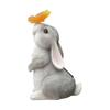 Garden Statue Outdoor Decoration Dog Rabbit with Solar Butterfly Light for Patio Yard Ornaments Resin Animal Figurine