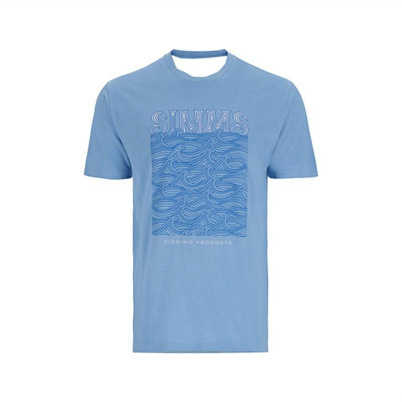 SIMMS Fishing Clothes Camo Sunblock Outdoor Luya Short-sleeved Sweatshirt Breathable T-shirt Top