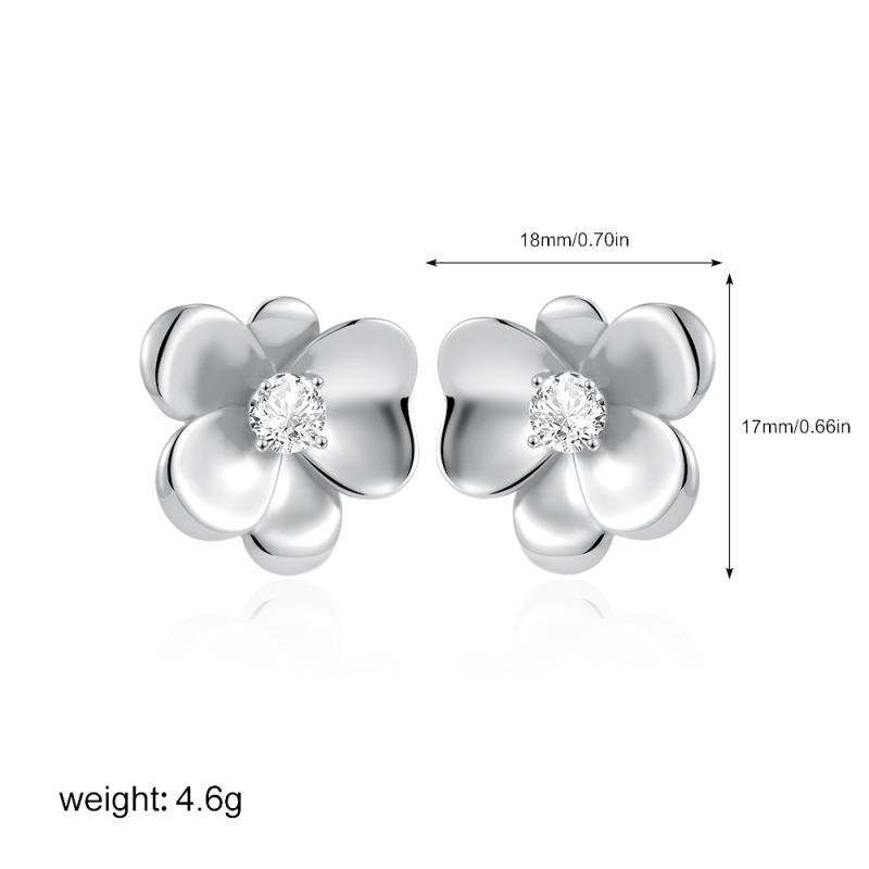 Hollow Out Flower Pendant Earring Lovely Imitation Pearl Hoop Earings 18K Gold Plated Stainless Ear Stud Fashion Jewelry Gifts