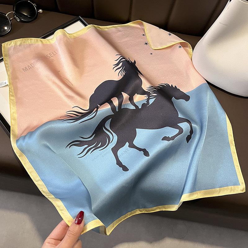 Scarf Silk Bandana Women Square Scarves Wrap Kerchief Spring Fashion Luxury High Quality Headband Hijab Shawls