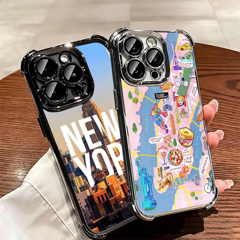 Нью-Йорк Город Мягкий Чехол Для Телефона Для iPhone 15 16 17 Air 14 Pro Max 16E Plus 13 12 Mini Покрытие Противоударный Fundas
