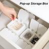Pop-Up Type Cosmetic Cotton Storage Box Toothpick Dispenser Desktop Organizer Cotton Swab Holder