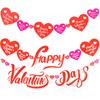 1 комплект баннеров ко Дню святого Валентина с блестками в виде сердечек для подвесного потолка, баннеров с Днем святого Валентина, растяжек для свадебной вечеринки
