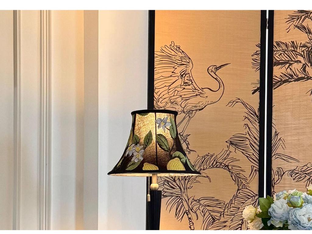 Роскошная французская лампа середины века в стиле ваби-саби: Ретро вышитый настольный светильник для гостиной или спальни