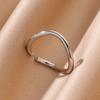 Простые открытые кольца в виде ленты Мёбиуса для женщин, минималистичные, золотистого цвета, регулируемые, из нержавеющей стали, свадебное эстетичное кольцо, женские украшения