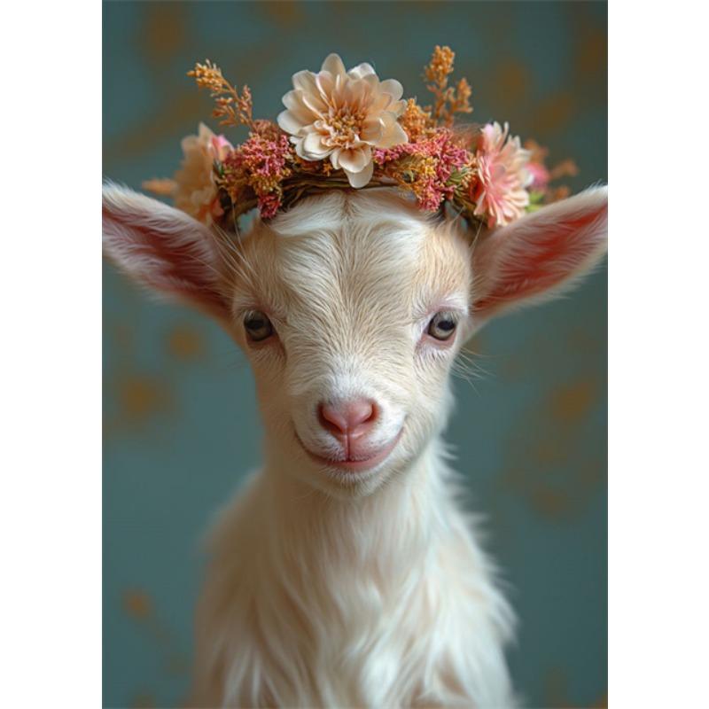 Детские животные кролик коза свинья собака лошадь овца цветок корона холст постеры и принты настенные художественные картины для дома декор детской комнаты