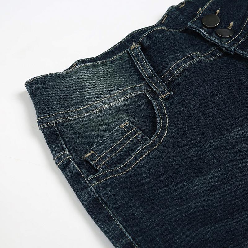 Американские ретро джинсы клеш с низкой посадкой, стройнящие - Потертый универсальный стиль для образа острой девчонки