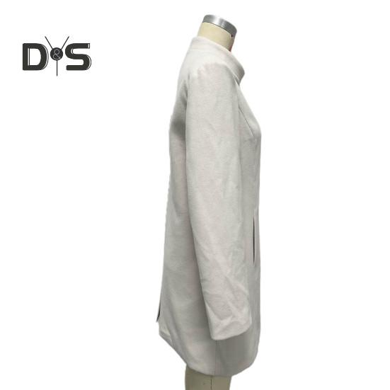 Зимнее осеннее женское пальто с воротником-стойкой и защитой шеи, длинный рукав, плотное теплое однобортное пальто с плотными теплыми карманами, средняя длина, женское пальто