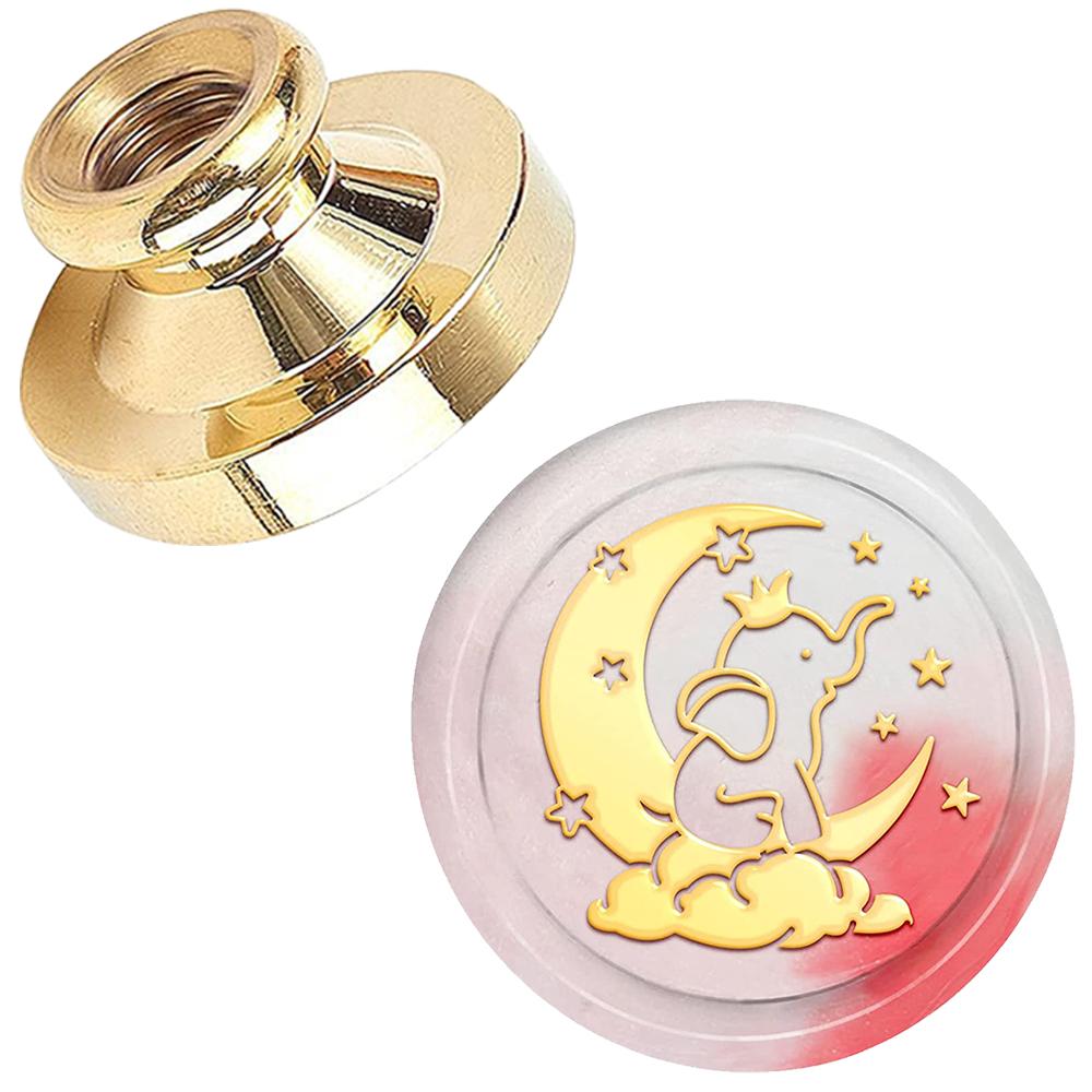 Серия «Луна и животные» Печать из сургуча Змея Слон Кошка Единорог Сменная печать для сургуча 25 мм Латунная головка для Хэллоуина