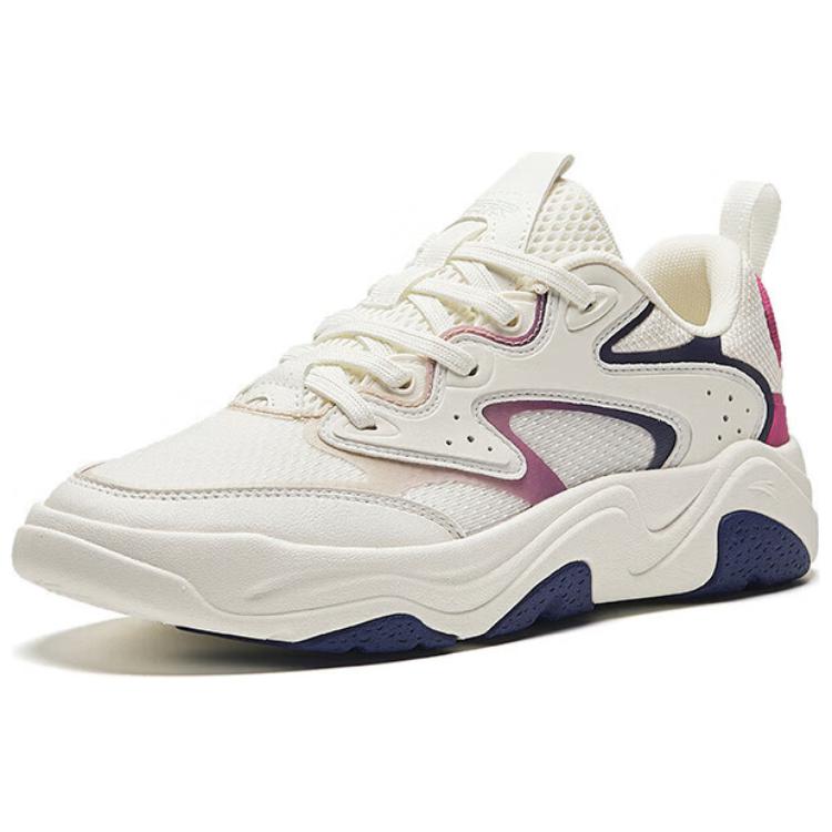 New Anta Slip-Resistant Low-Top Skateboard Shoes Women's White Purple 122428854-2