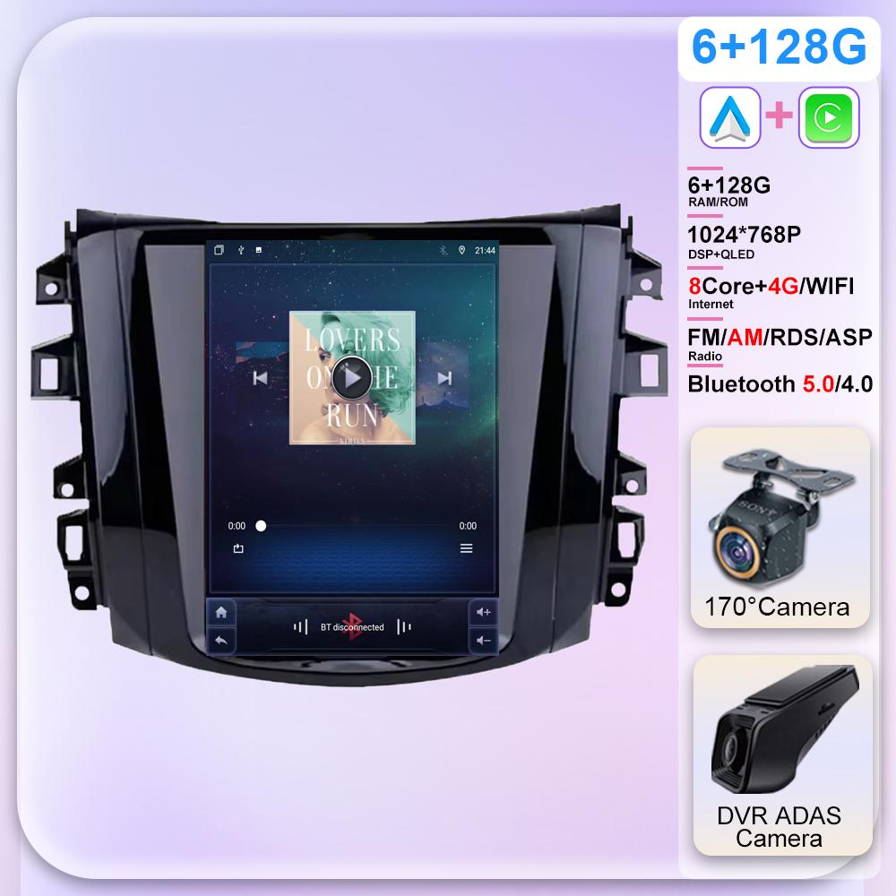 Android 14 для Nissan Navara Terra Frontier NP300 2018-2020 Tesla Style Car Radio Stereo Multimedia Video Player 5G GPS Display