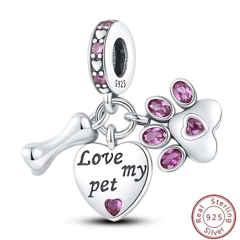 Милая серия «Кошка и собака» Медные шармы «Луна», «Бабочка», «Отпечаток лапы» 3 мм Сделай сам Изготовление изящных ювелирных изделий Подарки