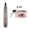 Карандаш для бровей 2,5 г, 4 микро-вилки, аппликатор, водонепроницаемый, натуральный, долговечный, устойчивый к размазыванию, жидкая ручка для микроблейдинга для бровей, контурная ручка для женщин и девочек