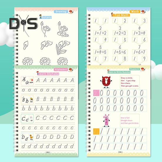 Книга для практики письма от руки для детей Волшебная тетрадь с бороздками для письма Многоразовая рабочая тетрадь для практики письма Детский сад Дошкольные принадлежности для детей