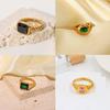 European and American Retro Zircon Ring for Women - 18K Gold Plated Stainless Steel Fashion Jewelry