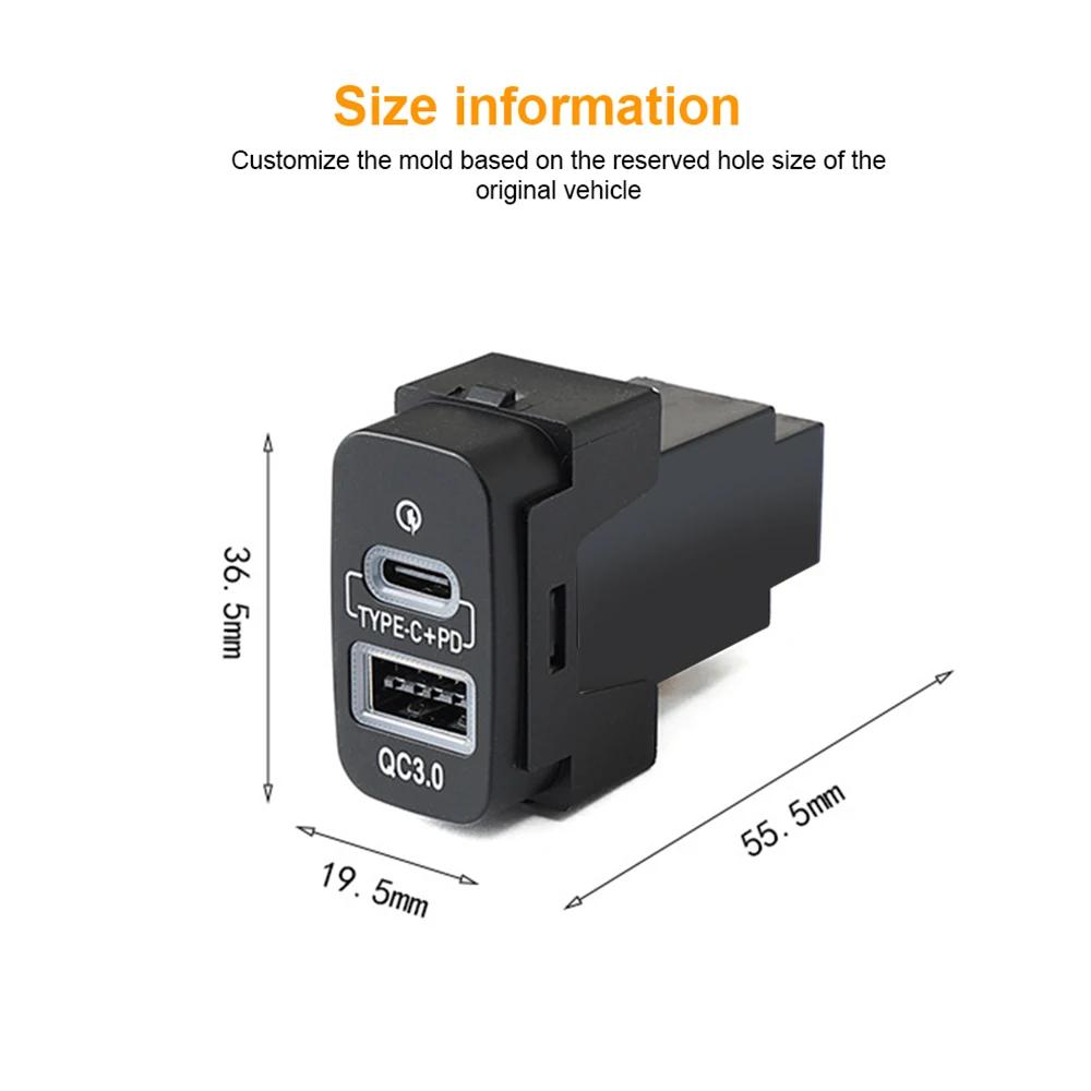Быстрое автомобильное USB-зарядное устройство с портами Type-C PD и Type A для моделей Mitsubishi
