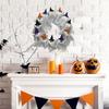 Halloween Ghost Wreath 12 White Ghost Wreath with Witch Hat DIY Front Door Hanging Decoration Wall Window Porch Patio Garden Home Decor