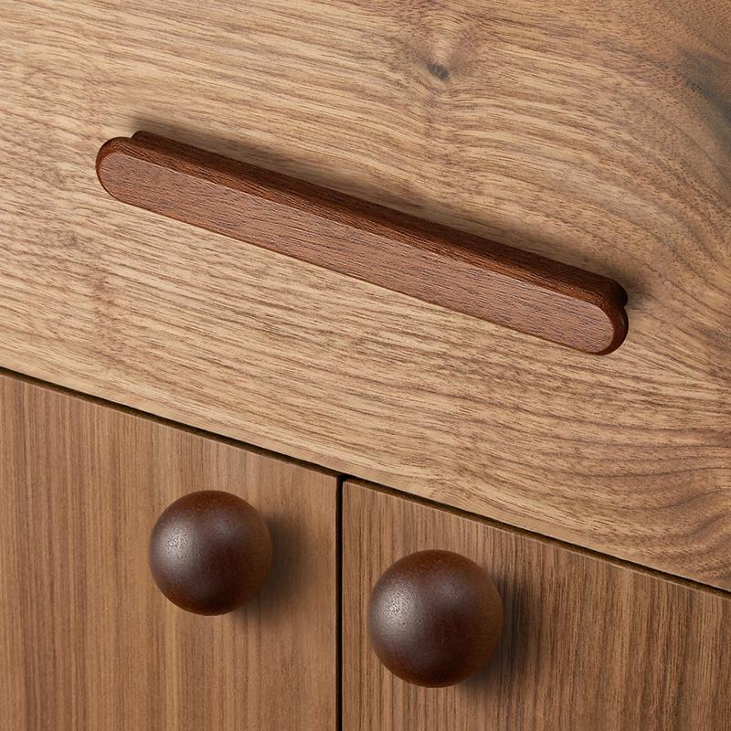 Modern Design Walnut and Sapele Cabinet Door Handle Drawer Knob Wardrobe Doors Pull 64mm 96mm 128mm 192mm