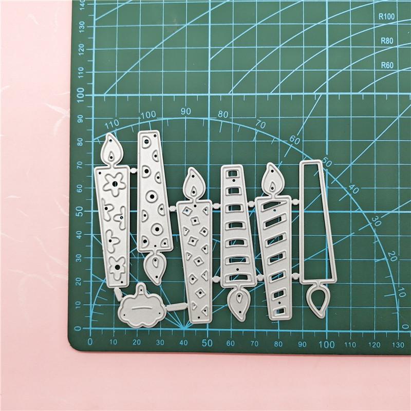 Birthday Candle Label Metal Cutting Dies Scrapbooking Stamps Craft Embossing Die Stencil Template