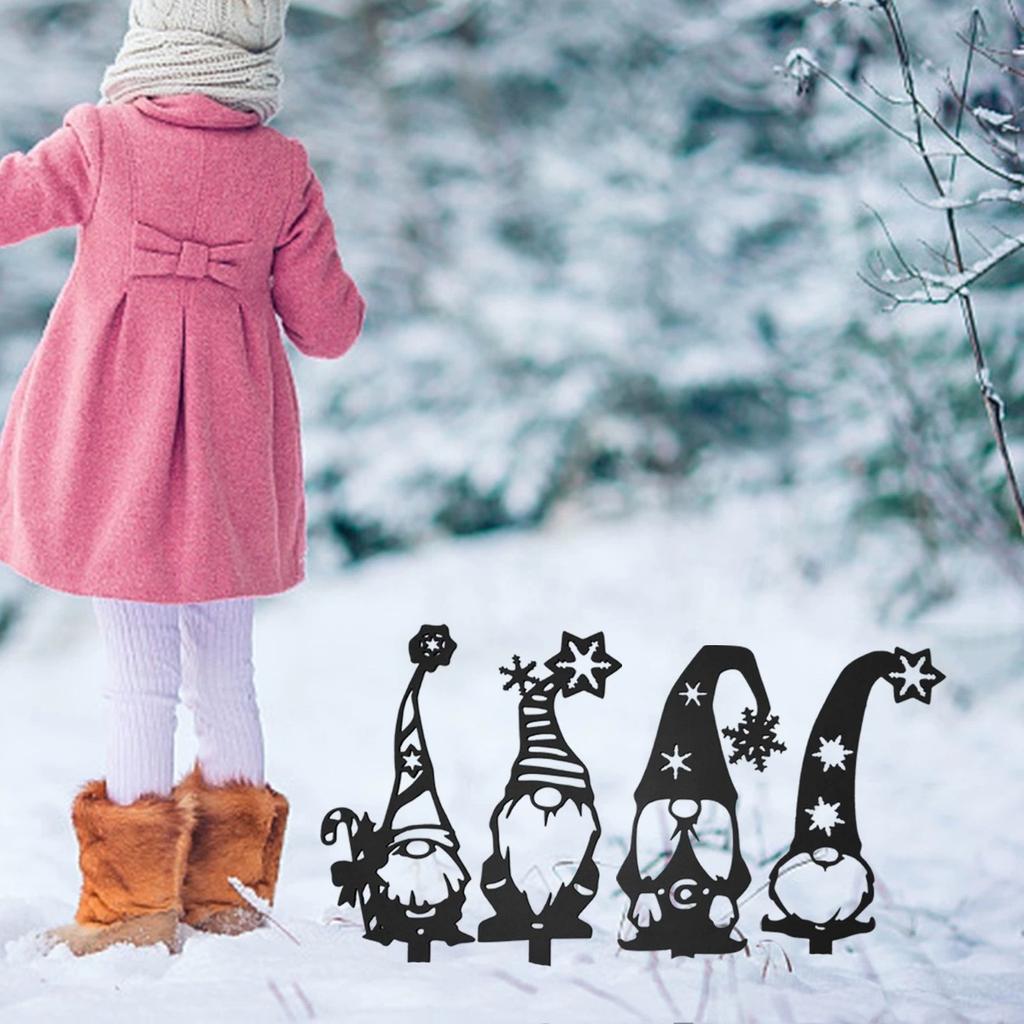 4 шт. колышков для сада в виде гномов, креативный декор для газона и открытых пространств, очаровательные украшения в виде гномов для дворового искусства и садового декора