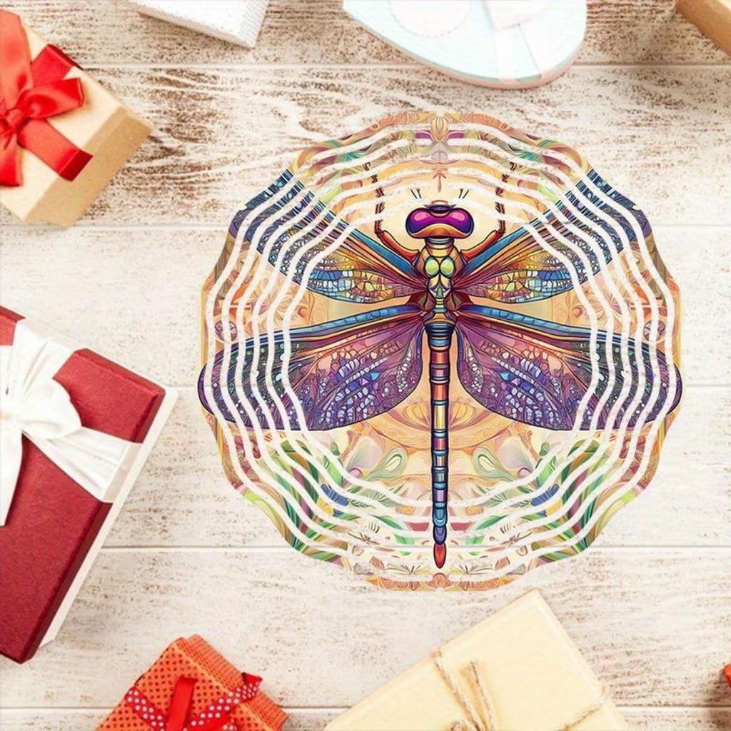 Красочный 3D металлический колокольчик ветра «Стрекоза» – Ручная работа, подвесной декор для сада, патио или дома | Художественный подарок на свадьбу, день рождения