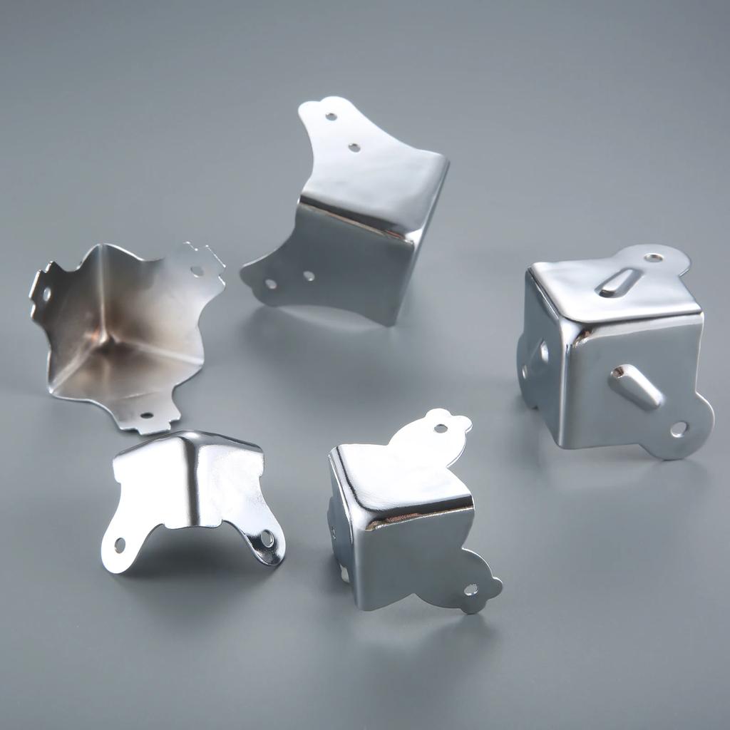 4Pcs Metal Luggage Air Box Aviation Corners Brackets Toolbox Wooden Jewelry Box Iron Angle Brace Corner Edge Protectors Covers