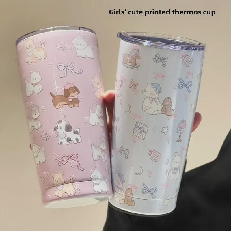 Новая термокружка Graffiti 2024 года — большая емкость, трехцветная, нержавеющая сталь, портативный дизайн для пар