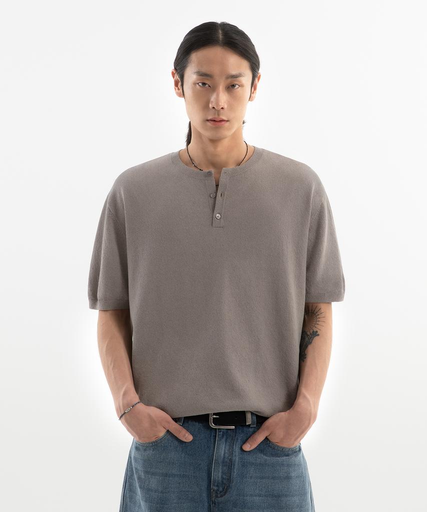 BRENSON Стильная washable футболка-henley с коротким рукавом и вырезом-henley ( 5 цветов )