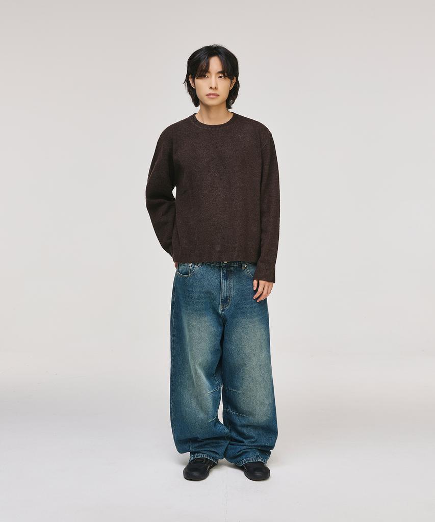 SIGNATURE Blend Shade Round Neck Knit [Brown]