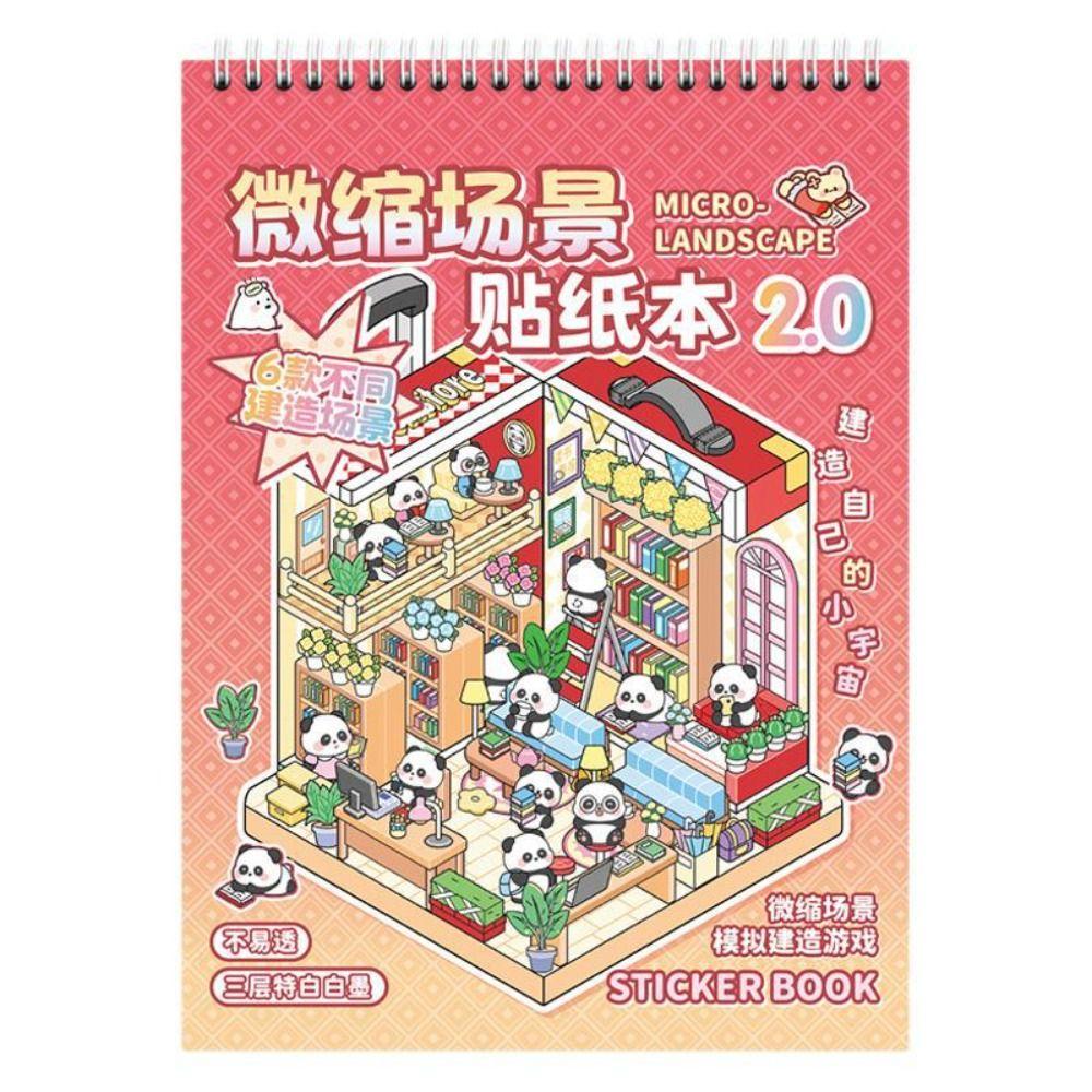 Visual Stacking Miniature Scene Collection PET 3D Pocket Cabin Scene Stickers Kids