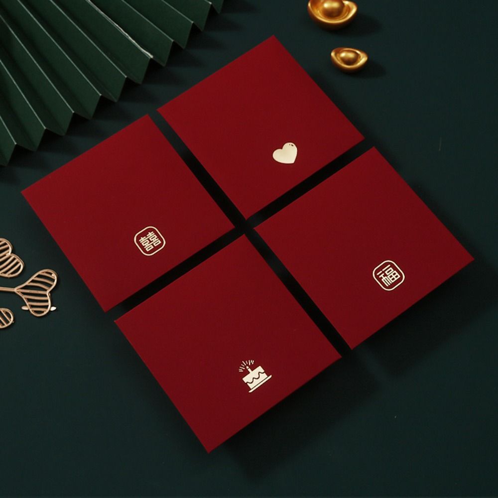 6pcs Festive Lucky Money Pocket Classical Money Bag Chinese Red Envelope  Birthday Wedding Gifts