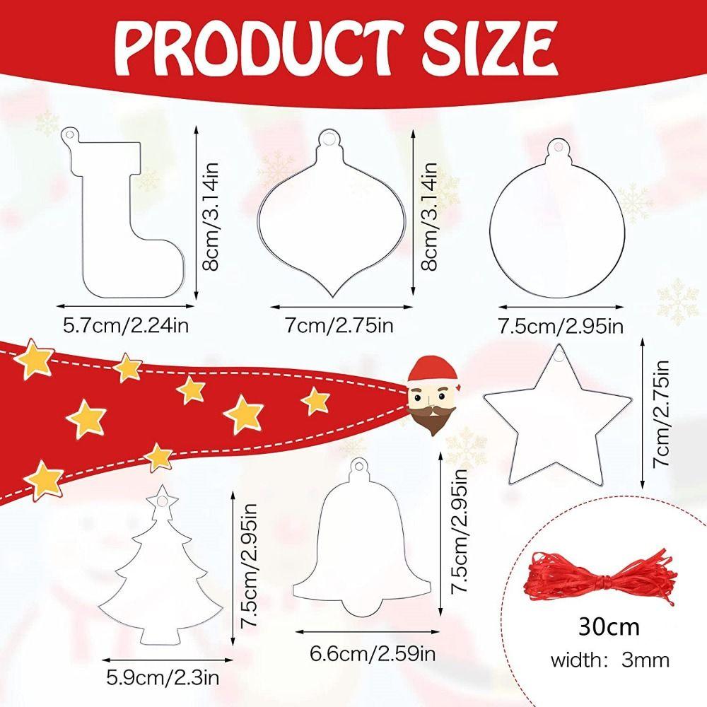 10Pcs Stockings Acrylic Christmas Ornaments Hanging Christmas Decoration  Home Party Supplies