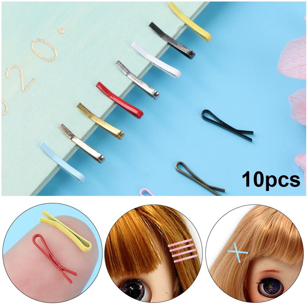 10PCS Tiny 1.1cm Mini Metal Doll Clip Mini Mini Hair Clip Doll Doll Head Clips Mini Metal Hairclip