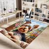 1PC Flower Basket Yorkie Extra Large Non Slip Floor carpet, Office, family, bedroom Large Area Rug Indoor Rugs, Vibrant Colors
