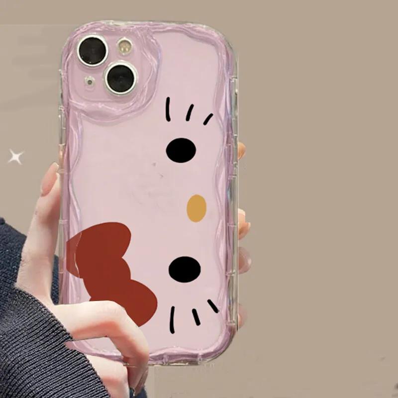 3D Бантик Хелло Китти Чехол для Телефона Для Iphone 17 Air 16 Pro Max 15 14 13 12 11 Pro Max 16e Plus12 13 mini 16+ Чехол Милый Мягкий
