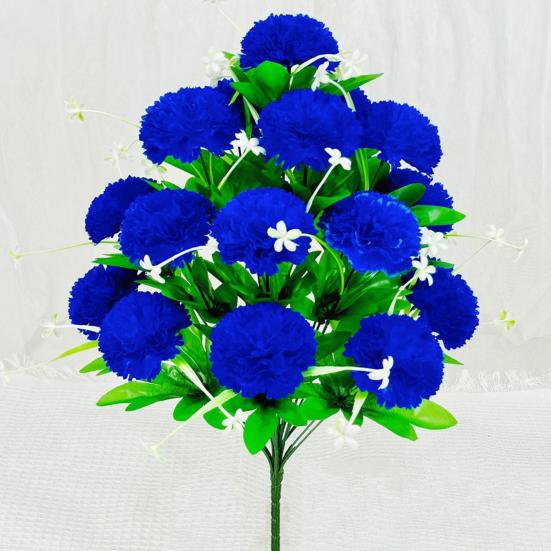Artificial Carnation Realistic 18 Head Fake Silk Flower UV Resistant Wedding Party