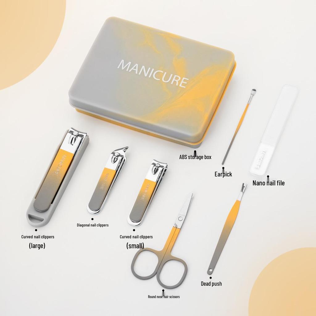 Anti-Splash Nail Clipper & Manicure Set: Includes Nail Clippers, Scissors, Nose Hair Scissors, Ear Pick.