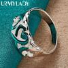 925 Sterling Silver Love Heart 6-10# Ring For Women Fashion Charm Jewelry MR060